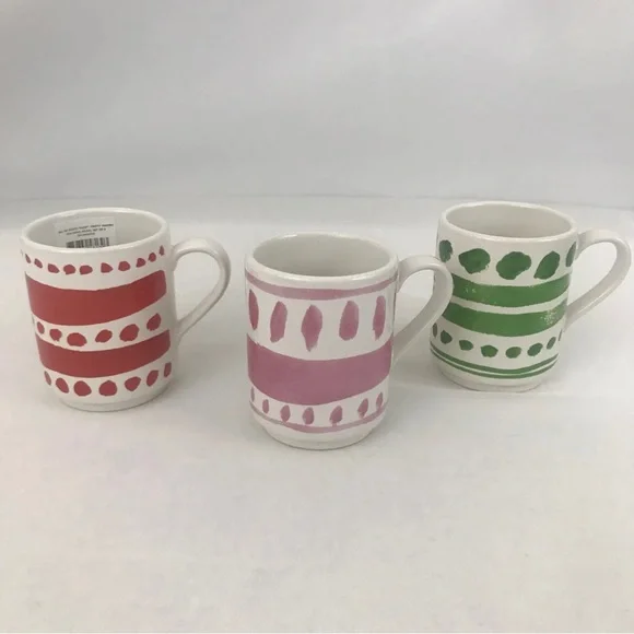 ⚡️Home⚡️ New Kate Spade All In Good Taste Stacking Mugs Set Of 3 - Picture 3 of 4
